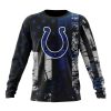 NFL Indianapolis Colts Custom Name Number Classic Grunge American Flag Sweatshirt