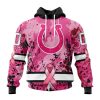 NFL Indianapolis Colts Custom Name Number Pink Breast Cancer Pullover Hoodie