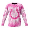 NFL Indianapolis Colts Custom Name Number Pink Tie-Dye Sweatshirt
