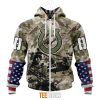 NFL Indianapolis Colts Custom Name Number Veteran Salute To Service Zip Up Hoodie