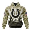 NFL Indianapolis Colts Custom Name Number Veterans And Families Pullover Hoodie