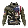 NFL Indianapolis Colts Custom Name Number Veterans Kneeling Soldier Pullover Hoodie