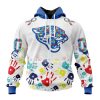 NFL Jacksonville Jaguars Custom Name Number Autism Awareness Hands Zip Up Hoodie