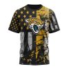 NFL Jacksonville Jaguars Custom Name Number Classic Grunge American Flag T-Shirt