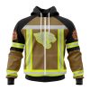 NFL Jacksonville Jaguars Custom Name Number Firefighter Uniform Zip Up Hoodie