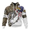 NFL Jacksonville Jaguars Custom Name Number Fishing With Flag Of USA Pullover Hoodie