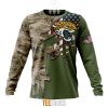 NFL Jacksonville Jaguars Custom Name Number Green Camo US Military Sweatshirt
