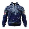 NFL Jacksonville Jaguars Custom Name Number Honor US Navy Veterans Pullover Hoodie