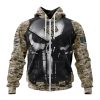 NFL Jacksonville Jaguars Custom Name Number Skull Camo Veteran Kits Zip Up Hoodie