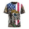 NFL Jacksonville Jaguars Custom Name Number USA Flag Camo Realtree T-Shirt