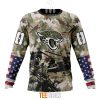 NFL Jacksonville Jaguars Custom Name Number Veteran Salute To Service Sweatshirt
