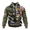 NFL Jacksonville Jaguars Custom Name Number Veterans Kneeling Soldier Pullover Hoodie