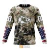 NFL Kansas City Chiefs Custom Name Number Veteran Salute To Service Sweatshirt