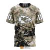 NFL Kansas City Chiefs Custom Name Number Veteran Salute To Service T-Shirt