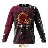 NRL Brisbane Broncos Custom Name Number MotoCross Style Sweatshirt