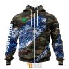 NRL Canterbury-Bankstown Bulldogs Custom Name Number Special Camo Fishing Zip Up Hoodie
