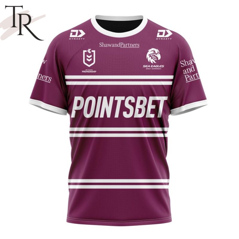 NRL Manly Warringah Sea Eagles Custom Name Number 2024 Home Jersey TShirt