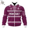 NRL Manly Warringah Sea Eagles Custom Name Number 2024 Home Jersey Zip Up Hoodie