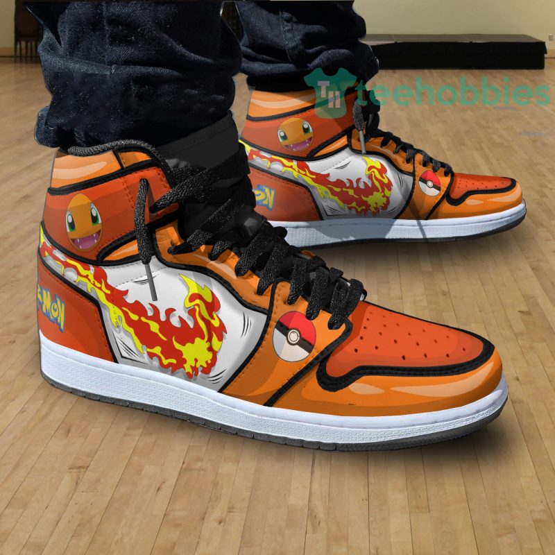 POKEMON Charmander Orange Air Jordan 1 High Sneakers