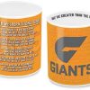 AFL Greater Western Sydney Giants Team Song White Ceramic Mug