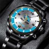 NRL Cronulla-Sutherland Sharks Custom Name Steel Watch