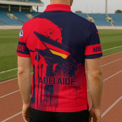 Adelaide Crows Custom Name New Style Skull Zipper Polo Shirt