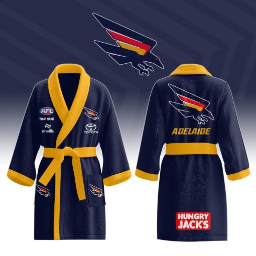Adelaide Crows Custom Name New Edition Fleece Bathrobe