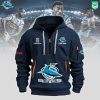 Cronulla-Sutherland Sharks Custom Name New Version Quarter Zip Hoodie