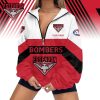 Essendon Bombers Custom Name New Style V-Neck Zipper Jacket