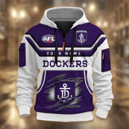 Fremantle Dockers Custom Name Sporty Style Dynamic Hoodie
