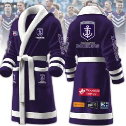 Fremantle Dockers Custom Name New Version Fleece Bathrobe