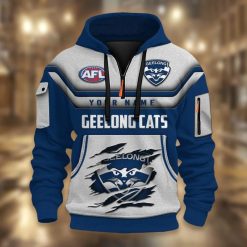 Geelong Cats Custom Name Sporty Style Dynamic Hoodie
