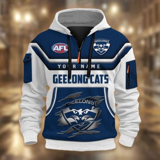 Geelong Cats Custom Name Sporty Style Dynamic Hoodie
