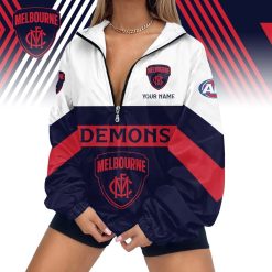 Melbourne Demons Custom Name New Style V-Neck Zipper Jacket