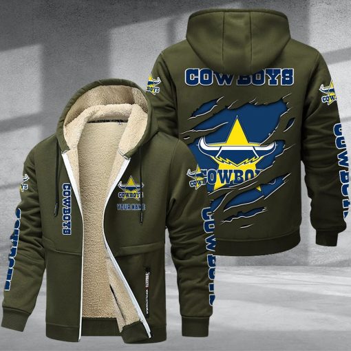 North Queensland Cowboys Custom Name New Style Zipper Jacket