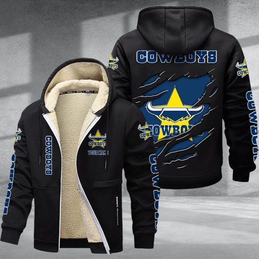 North Queensland Cowboys Custom Name New Style Zipper Jacket