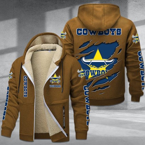 North Queensland Cowboys Custom Name New Style Zipper Jacket
