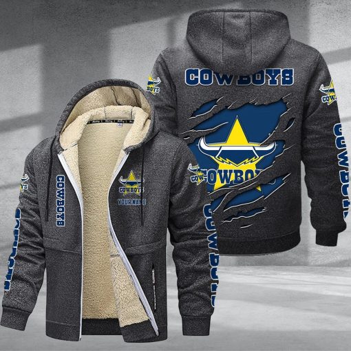 North Queensland Cowboys Custom Name New Style Zipper Jacket