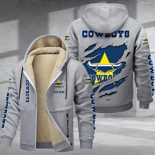 North Queensland Cowboys Custom Name New Style Zipper Jacket