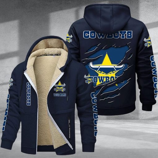 North Queensland Cowboys Custom Name New Style Zipper Jacket