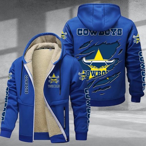 North Queensland Cowboys Custom Name New Style Zipper Jacket