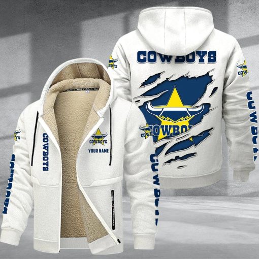 North Queensland Cowboys Custom Name New Style Zipper Jacket