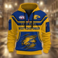 West Coast Eagles Custom Name Sporty Style Dynamic Hoodie
