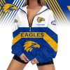 West Coast Eagles Custom Name New Style V-Neck Zipper Jacket