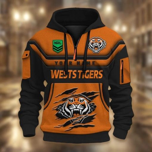 Wests Tigers Custom Name Sporty Style Dynamic Hoodie