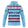 NRL Sydney Roosters Custom Name Number 2025 Bondi Blue Training Jersey Zip Up Hoodie