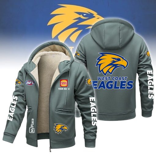 West Coast Eagles Custom Name New Version Zipper Jacket