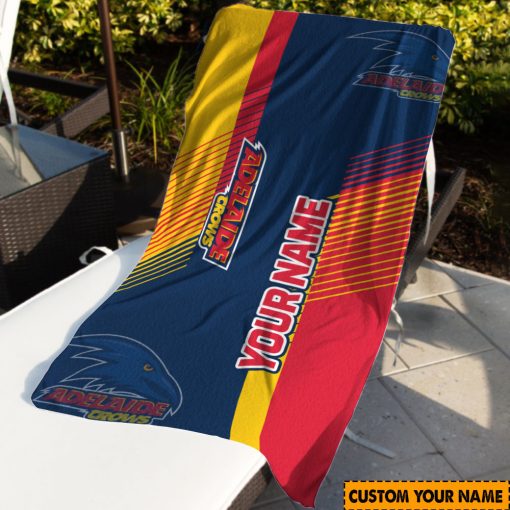 AFL Adelaide Crows Custom Name Gift For Fans Beach Towel