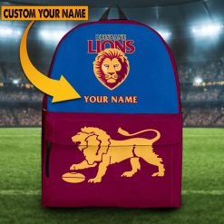 AFL Brisbane Lions Custom Name 2023 Home Jersey Backpack