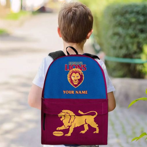 AFL Brisbane Lions Custom Name 2023 Home Jersey Backpack